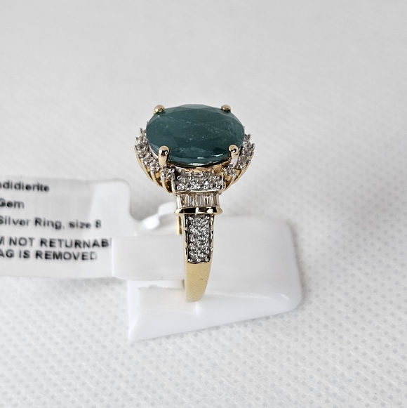 Extremly Rare Natural Grandiderite & Ziron Vermeil Ring Size 8 New! - Picture 3 of 5